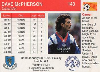 1993-94 Grandstand Footballers #143 Dave McPherson Back