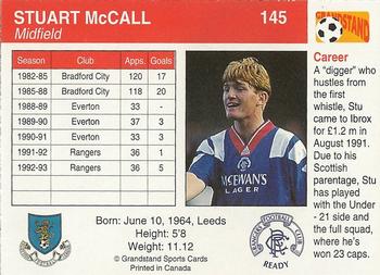 1993-94 Grandstand Footballers #145 Stuart McCall Back