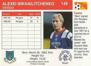 1993-94 Grandstand Footballers #148 Alexei Mikhailitchenko Back