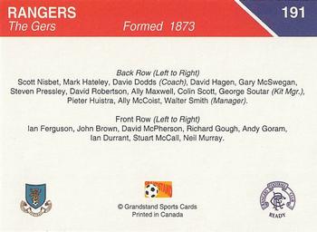 1993-94 Grandstand Footballers #191 Rangers Team Group Back