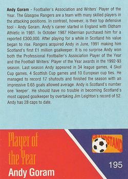 1993-94 Grandstand Footballers #195 Andy Goram Back