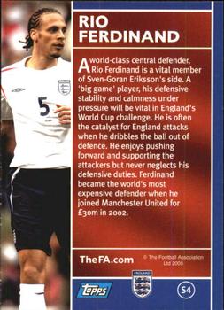 2005 Topps England - Red Foil #S4 Rio Ferdinand Back