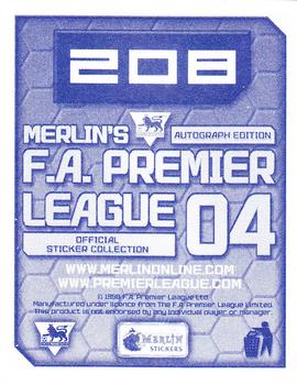 2003-04 Merlin F.A. Premier League 2004 #208 Alan Stubbs Back