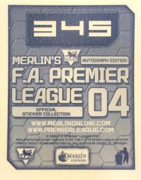 2003-04 Merlin F.A. Premier League 2004 #345 Anthony Le Tallec Back