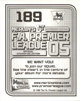2004-05 Merlin F.A. Premier League 2005 #189 Tiago Mendes Back