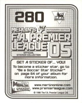 2004-05 Merlin F.A. Premier League 2005 #280 Steed Malbranque Back