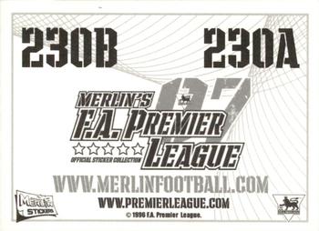 2006-07 Merlin F.A. Premier League 2007 #230 Kit Back