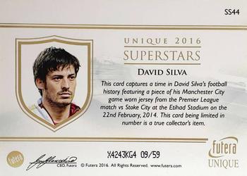 2016 Futera Unique World Football - Superstars #SS44 David Silva Back