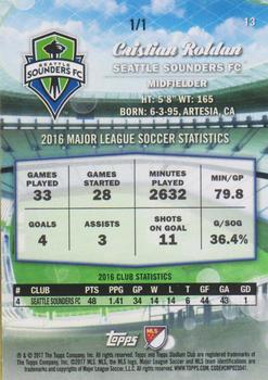 2017 Stadium Club MLS - Sepia #13 Cristian Roldan Back