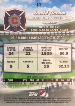 2017 Stadium Club MLS - Sepia #20 David Accam Back