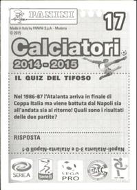 2014-15 Panini Calciatori Stickers #17 Luca Cigarini Back