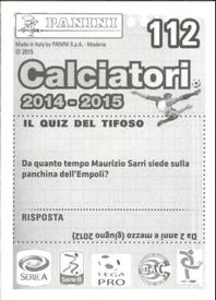 2014-15 Panini Calciatori Stickers #112 Lorenzo Tonelli Back