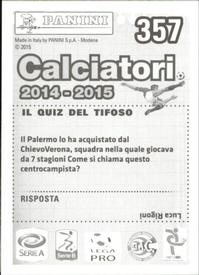 2014-15 Panini Calciatori Stickers #357 Édgar Barreto Back