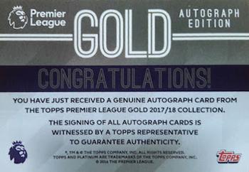 2017-18 Topps Premier Gold - Autographs #NNO Kevin De Bruyne Back