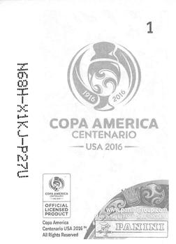 2016 Panini Copa America Centenario Stickers #1 Official Logo Back