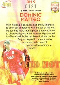 1998 Futera Liverpool - Red Hot #RH9 Dominic Matteo Back