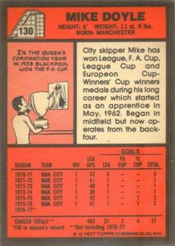 1977-78 Topps Footballer English (Red Backs) #130 Mick Doyle Back