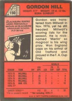 1977-78 Topps Footballer English (Red Backs) #150 Gordon Hill Back