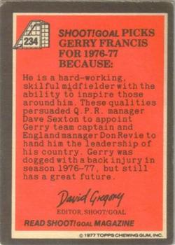 1977-78 Topps Footballer English (Red Backs) #234 Gerry Francis Back