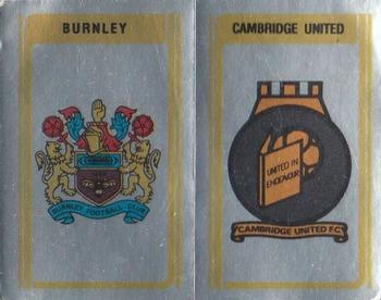 1979-80 Panini Football 80 (UK) #376 Burnley / Cambridge United Club Badges Front