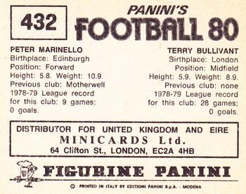 1979-80 Panini Football 80 (UK) #432 Terry Bullivant / Peter Marinello Back