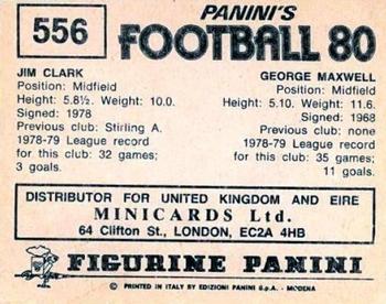 1979-80 Panini Football 80 (UK) #556 George Maxwell / Jim Clark Back