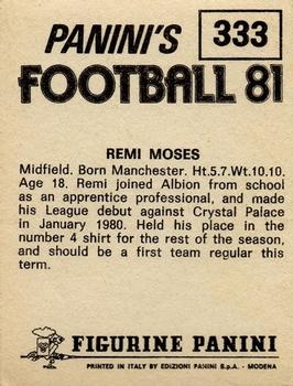 1980-81 Panini Football (UK) #333 Remi Moses Back