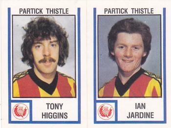 1980-81 Panini Football (UK) #524 Tony Higgins / Ian Jardine Front
