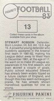 1982-83 Panini Football 83 (UK) #13 Stewart Robson Back