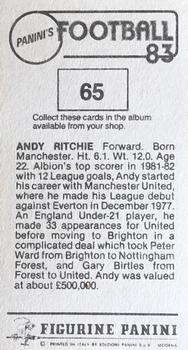 1982-83 Panini Football 83 (UK) #65 Andy Ritchie Back