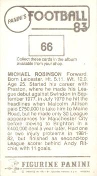 1982-83 Panini Football 83 (UK) #66 Michael Robinson Back