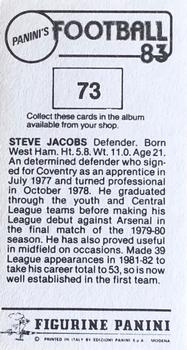 1982-83 Panini Football 83 (UK) #73 Steve Jacobs Back