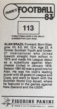 1982-83 Panini Football 83 (UK) #113 Alan Brazil Back
