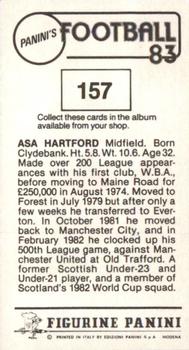 1982-83 Panini Football 83 (UK) #157 Asa Hartford Back