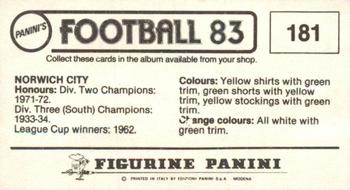 1982-83 Panini Football 83 (UK) #181 Team Back