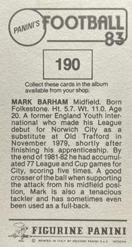 1982-83 Panini Football 83 (UK) #190 Mark Barham Back