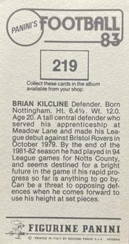 1982-83 Panini Football 83 (UK) #219 Brian Kilcline Back