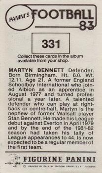 1982-83 Panini Football 83 (UK) #331 Martyn Bennett Back