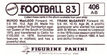 1982-83 Panini Football 83 (UK) #406 Frank McGarvey / Murdo MacLeod Back