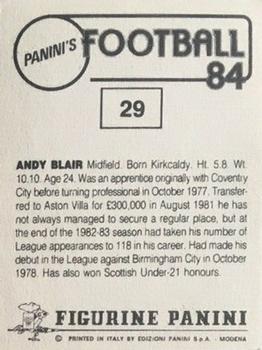 1983-84 Panini Football 84 (UK) #29 Andy Blair Back