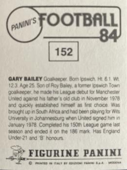 1983-84 Panini Football 84 (UK) #152 Gary Bailey Back