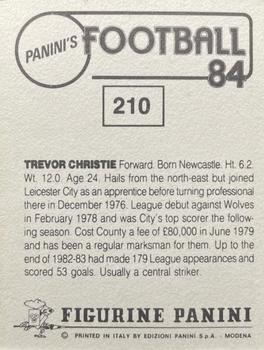 1983-84 Panini Football 84 (UK) #210 Trevor Christie Back
