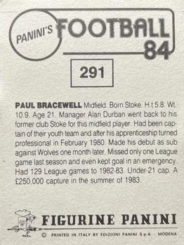 1983-84 Panini Football 84 (UK) #291 Paul Bracewell Back