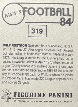 1983-84 Panini Football 84 (UK) #319 Wilf Rostron Back