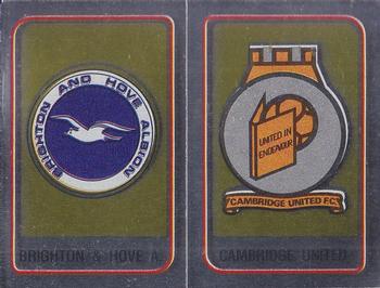 1983-84 Panini Football 84 (UK) #399 Brighton & Hove Albion / Cambridge United Badge Front