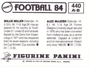 1983-84 Panini Football 84 (UK) #440 Alex McLeish / Willie Miller Back