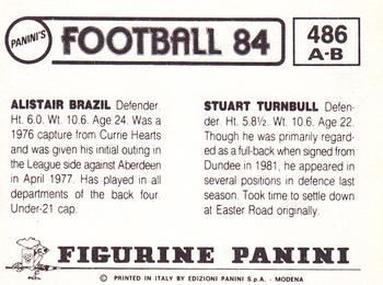 1983-84 Panini Football 84 (UK) #486 Stuart Turnbull / Alistair Brazil Back