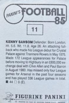 1984-85 Panini Football 85 (UK) #11 Kenny Sansom Back