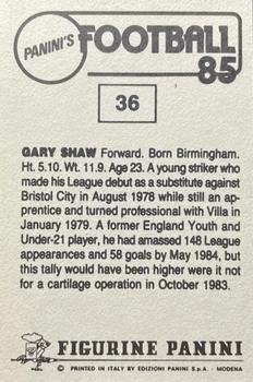 1984-85 Panini Football 85 (UK) #36 Gary Shaw Back