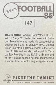 1984-85 Panini Football 85 (UK) #147 David Moss Back